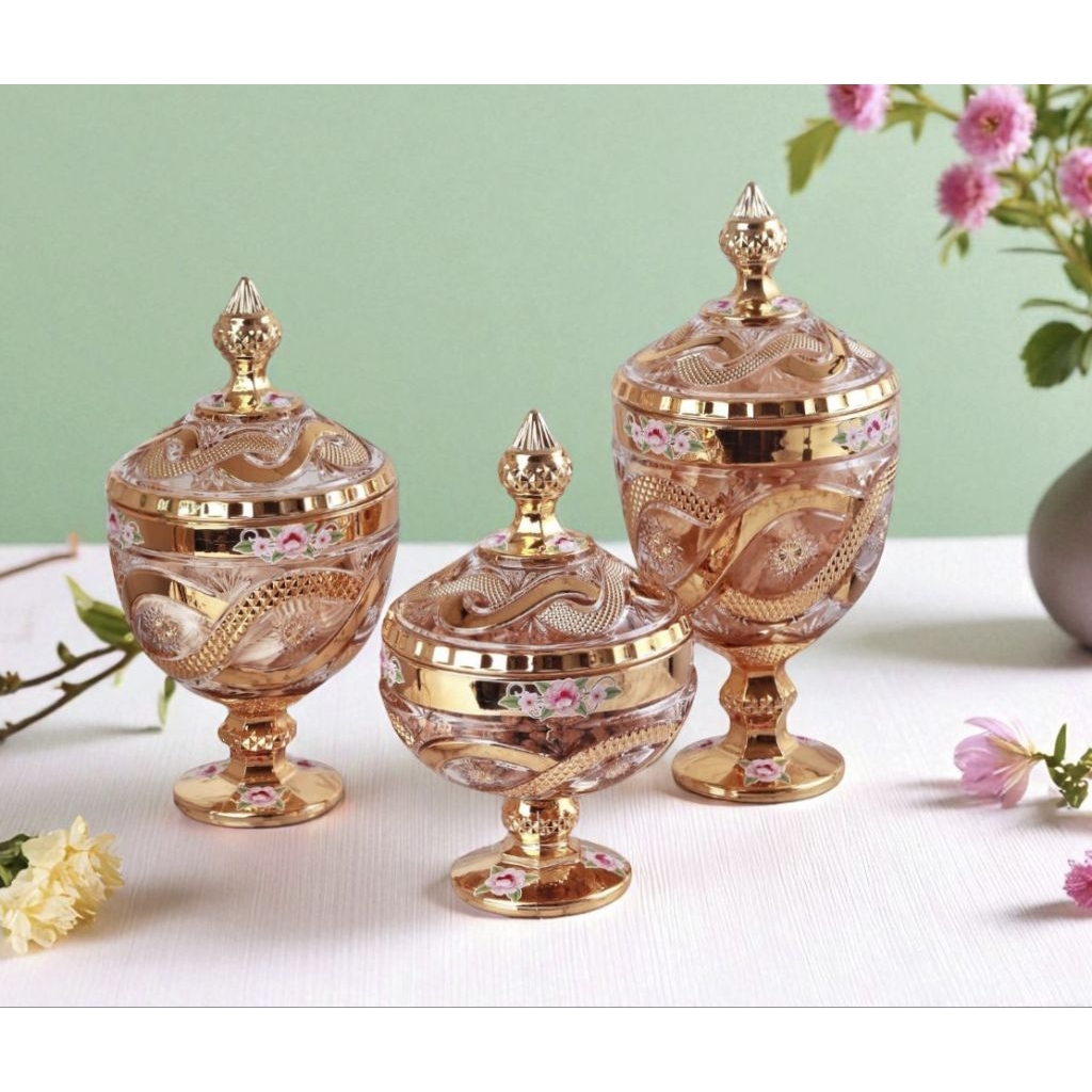 Toples Permen Kaca Oriana VGC7508, toples VICENZA, tempat penyimpanan makanan kering, dari wadah saj