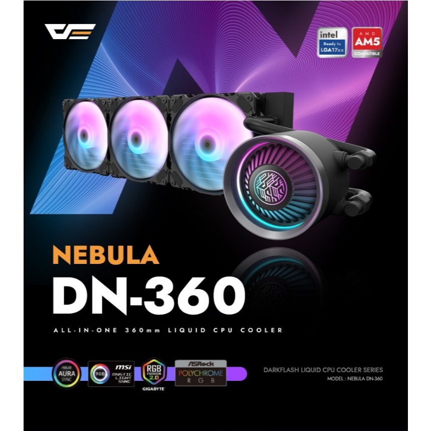 DARKFLASH DN360 AIO LIQUID CPU COOLER - ARGB Liquid CPU Cooler 360mm Water Cooling