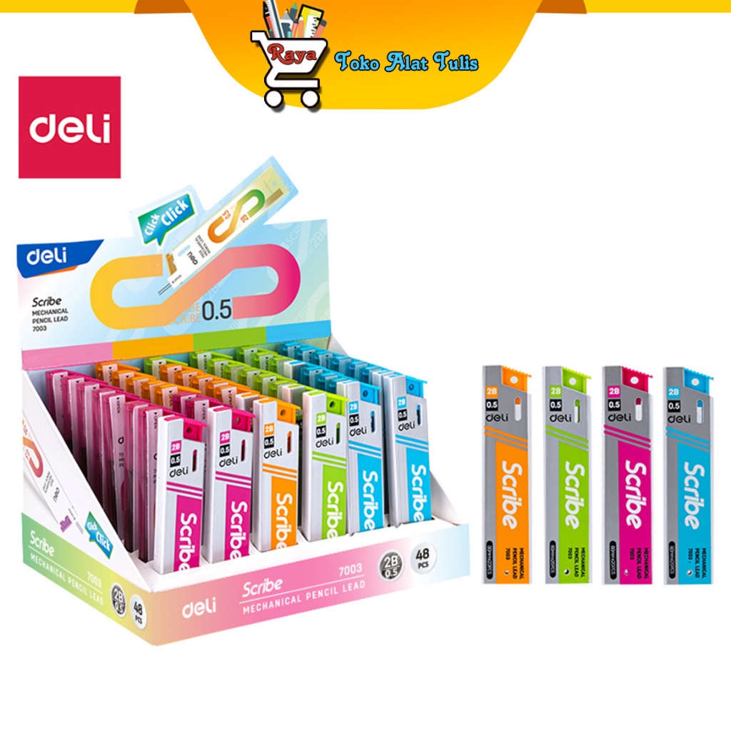 

Deli Mechanical Pencil Leads 0.5mm 2B Isi Ulang Mecanical Pensil 2B E7003