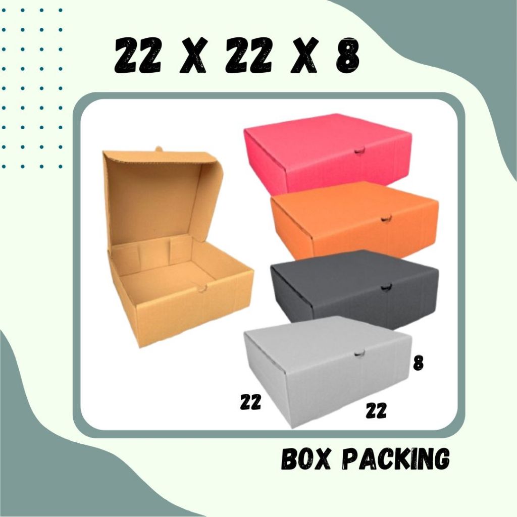 

Box 22x22x8 LD Kardus 22x22x8 LD Dus Hampers 22x22x8 LD Kotak Packing Pizza Handuk Sahabat UMKM