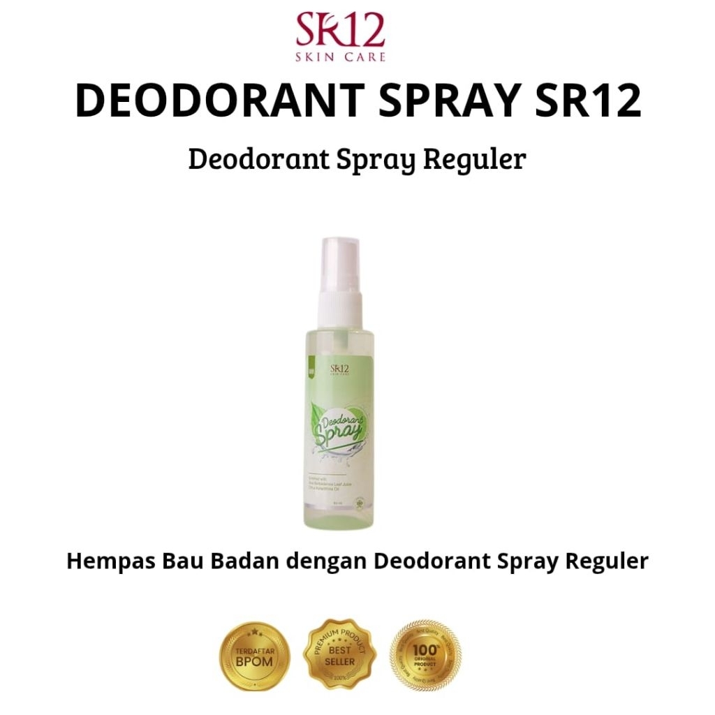 SR12 DEODORANT SPRAY TAWAS MENGHILANGKAN BAU BADAN NON ALKOHOL NON PARFUM BPOM