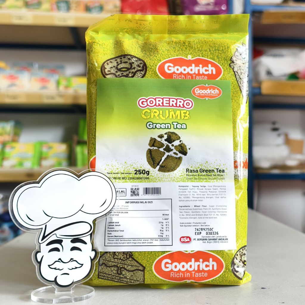 

Goodrich Matcha Crumble 250Gr / Remahan Biskuit Matcha 250Gr / Matcha Crumble 250Gr