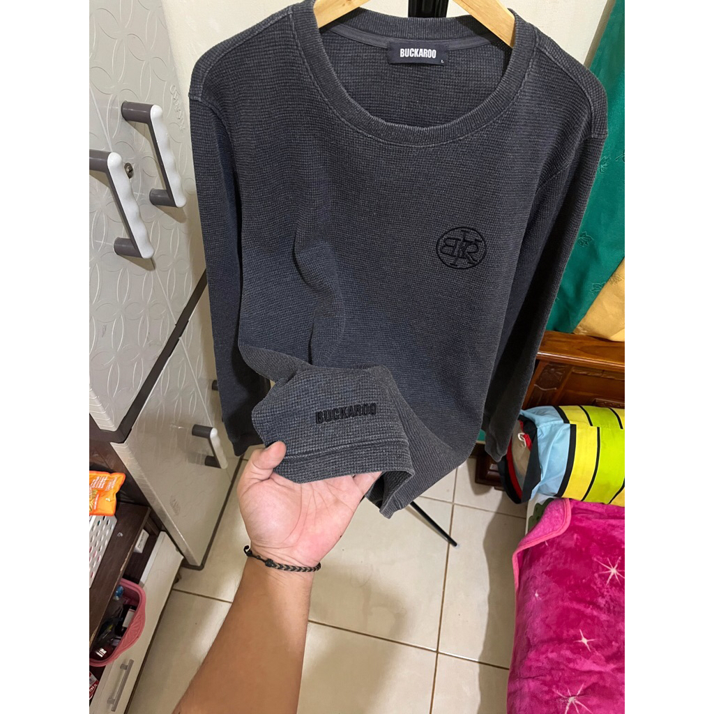 kaos lengang panjang bahan waffle BUCKAROO original vintage