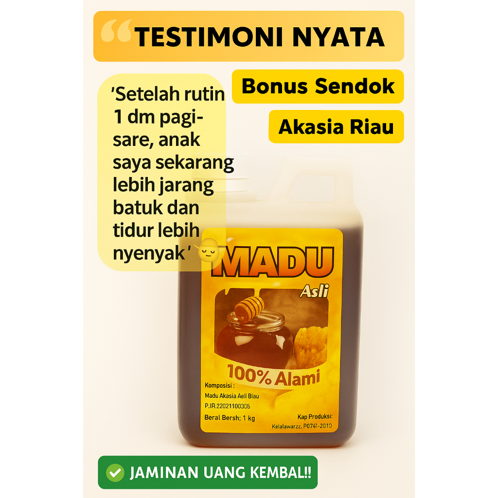 

Madu Akasia Asli – Redakan Batuk & Maag | Bonus + COD + Garansi - 500ml
