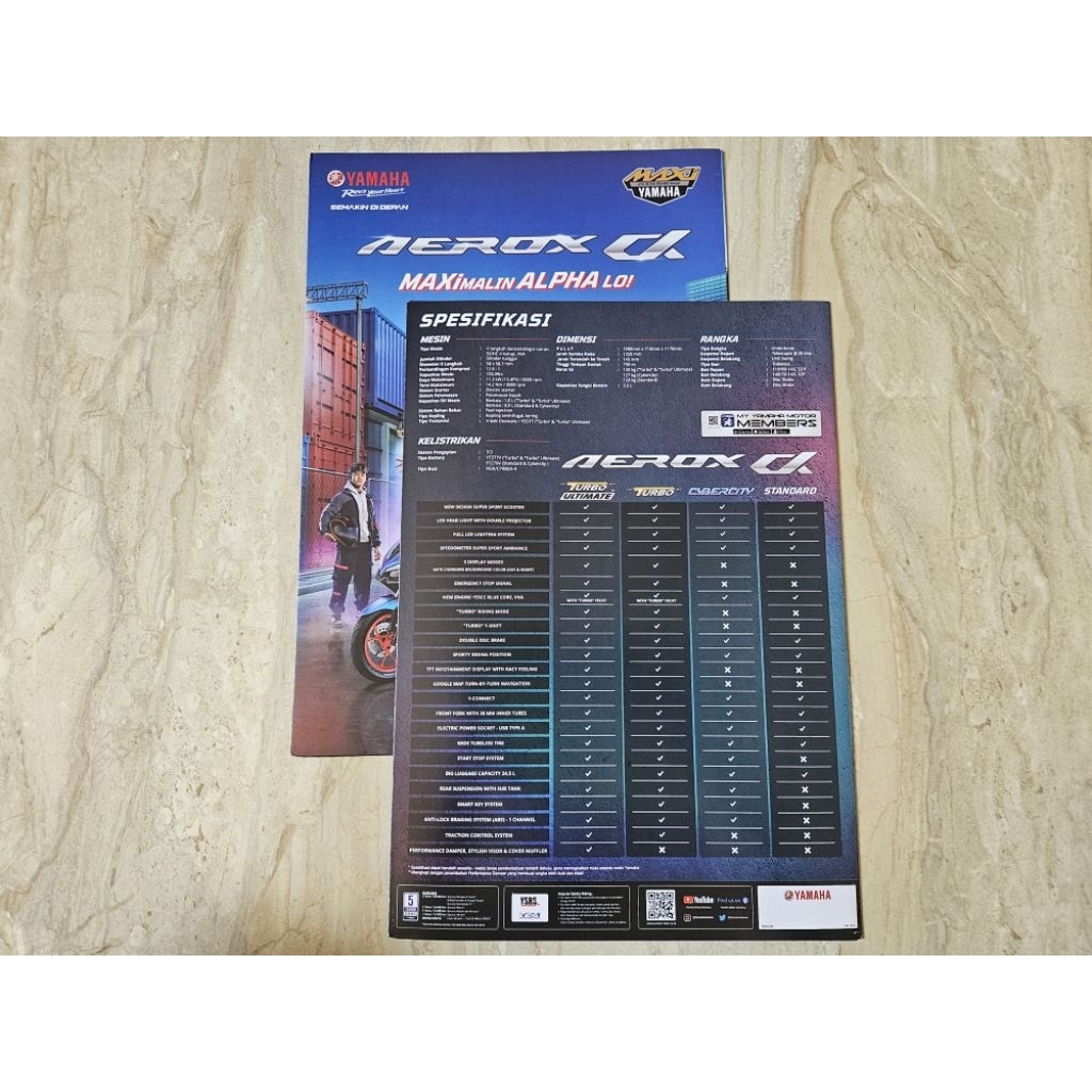 brosur katalog motor yamaha aerox alpha 2024 leaflet