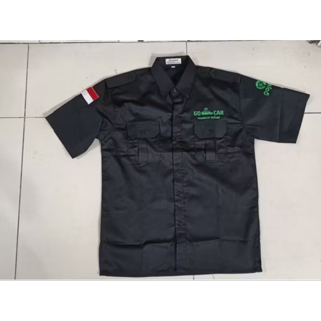 KEMEJA GOCAR GOJEK PENDEK HITAM
