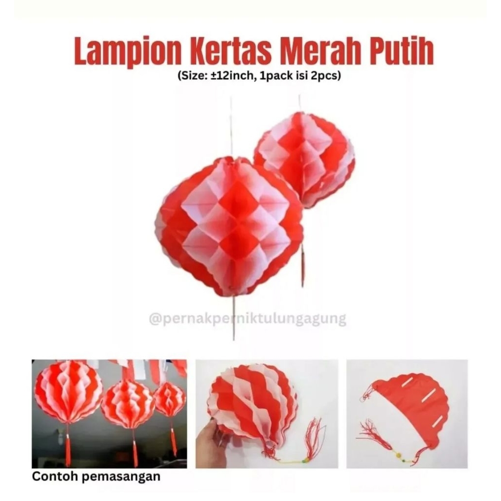 Lampion Kertas Merah Putih @2