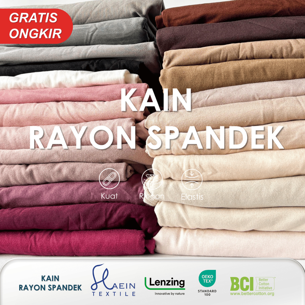 KAIN RAYON SPANDEK PREMIUM GRAMASI 180 - CIPUT HIJAB MANSET LENGGING - RAYON SPANDEK - ADEM DINGIN P