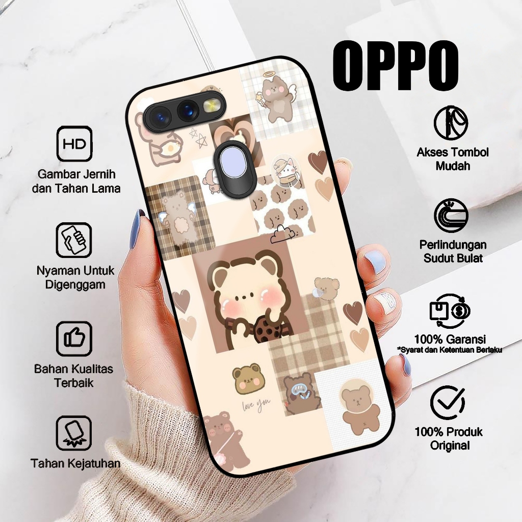 Case OPPO A5S OPPO A7 Casing OPPO A11K OPPO A12 A7X A12E A12S Motif CUTE BEAR Softcase Glossy Hardca