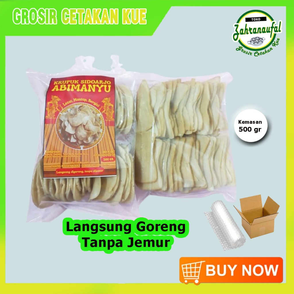 

Kerupuk Ikan Mentah Istimewa Sidoarjo Tanpa Jemur Langsung Goreng kemasan 500gr