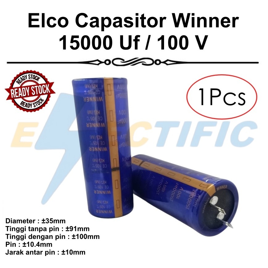 CAPASITOR ELCO WINNER 15000 UF 100 V ELKO 15000UF / 100V MIKRO ASLI