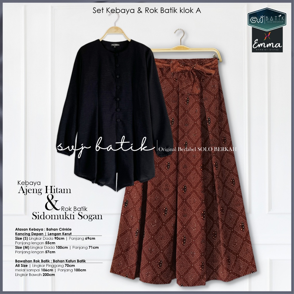 Setelan Kebaya Hitam Dan Rok Batik Klok A Katalog 3