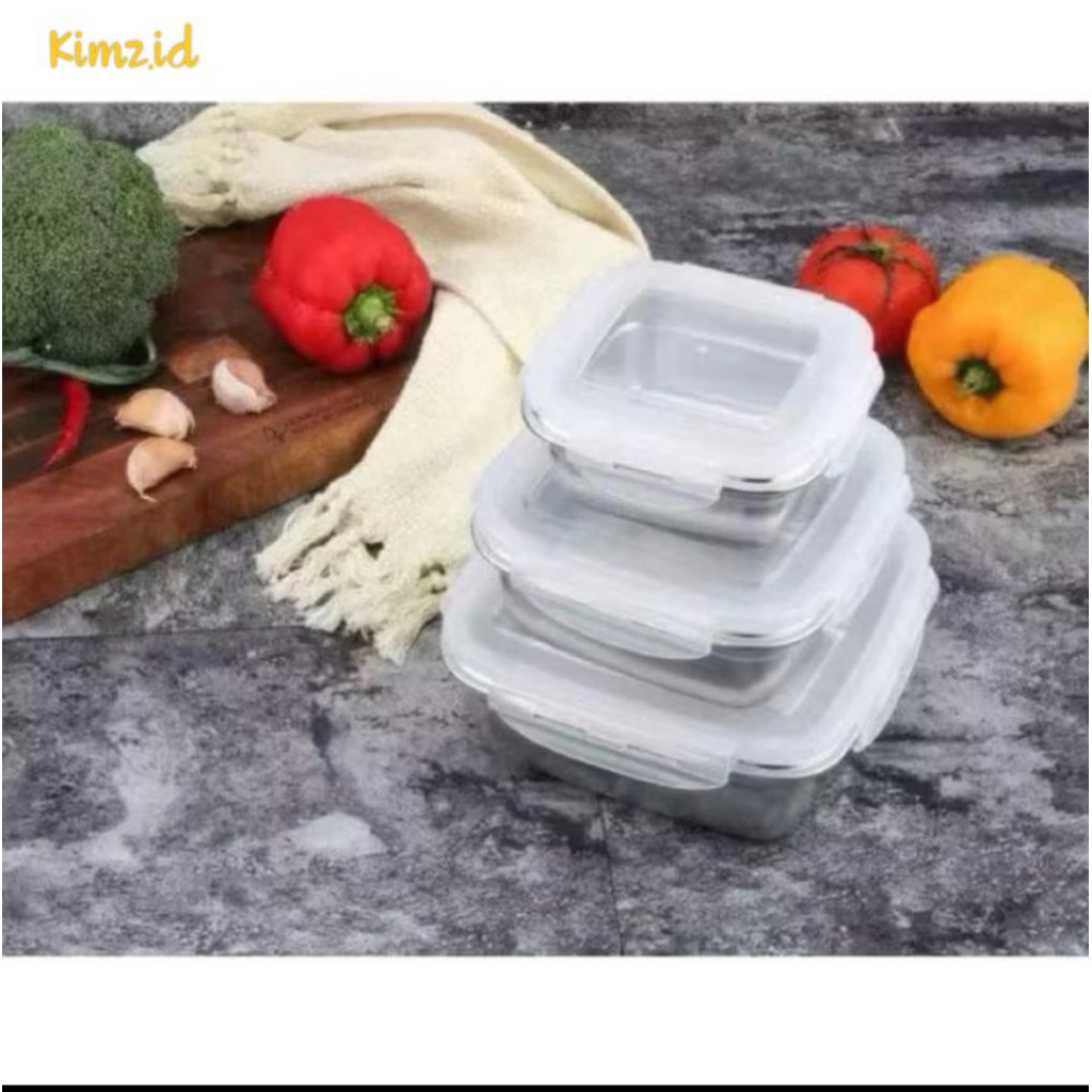 KOTAK MAKAN GAVIA STAINLESS STEEL SUS304 / KOTAK MAKAN ANTI TUMPAH / KOTAK MAKAN STAINLESS SUS304 KL