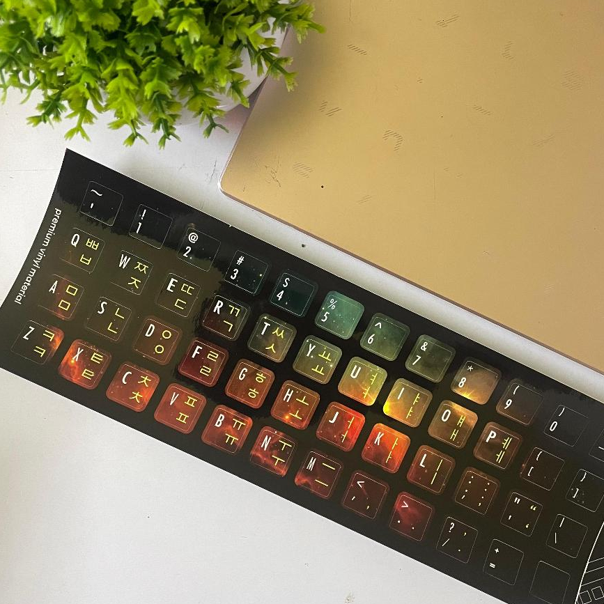 Stiker Sticker Keyboard Bahasa KOREA HANGUL Nebula Premium Vinyl PC Komputer Laptop Notebook waterpr