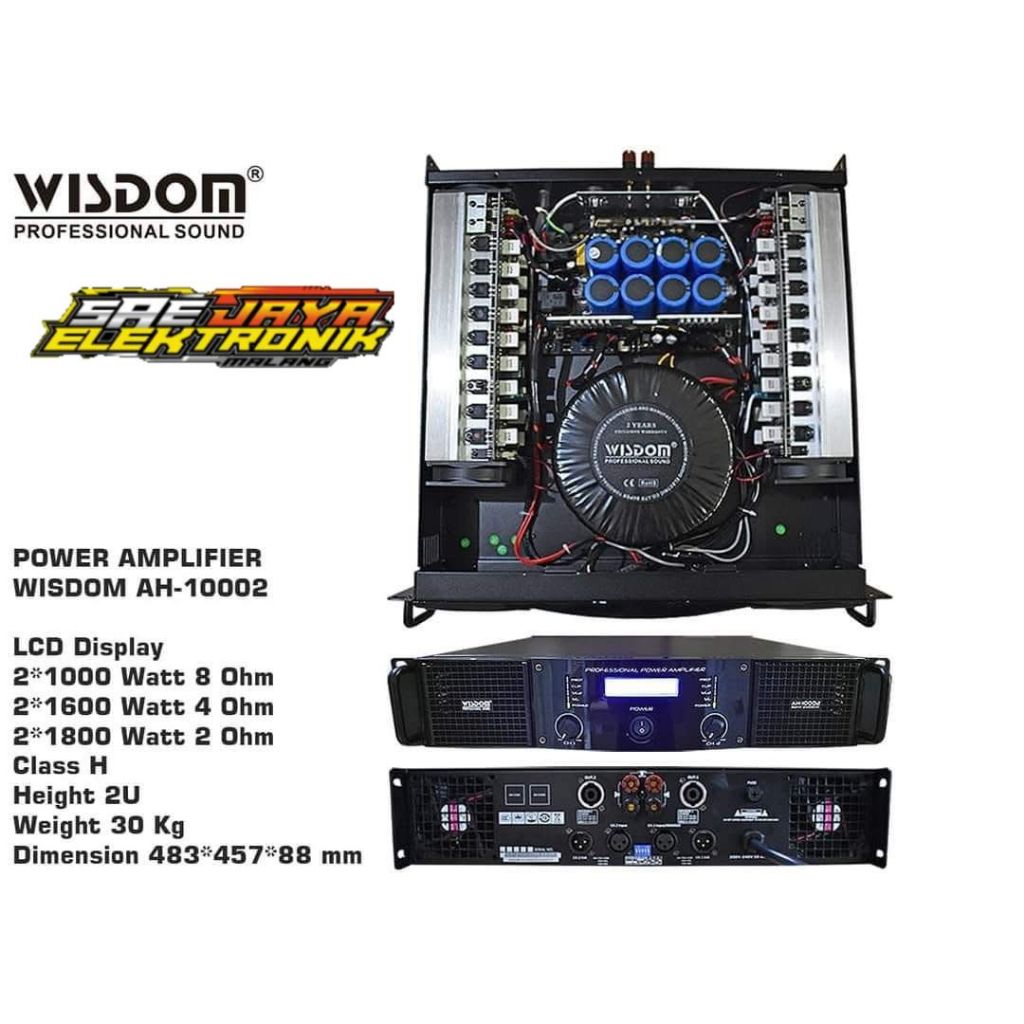 Wisdom AH10002 Amplifier Power 2-Channel Wisdom AH 10002