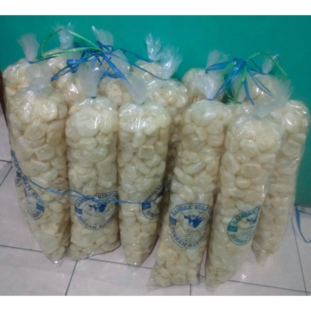

250 gram rambak kulit sapi original murah rasa gurih renyah kriuk camilan enak