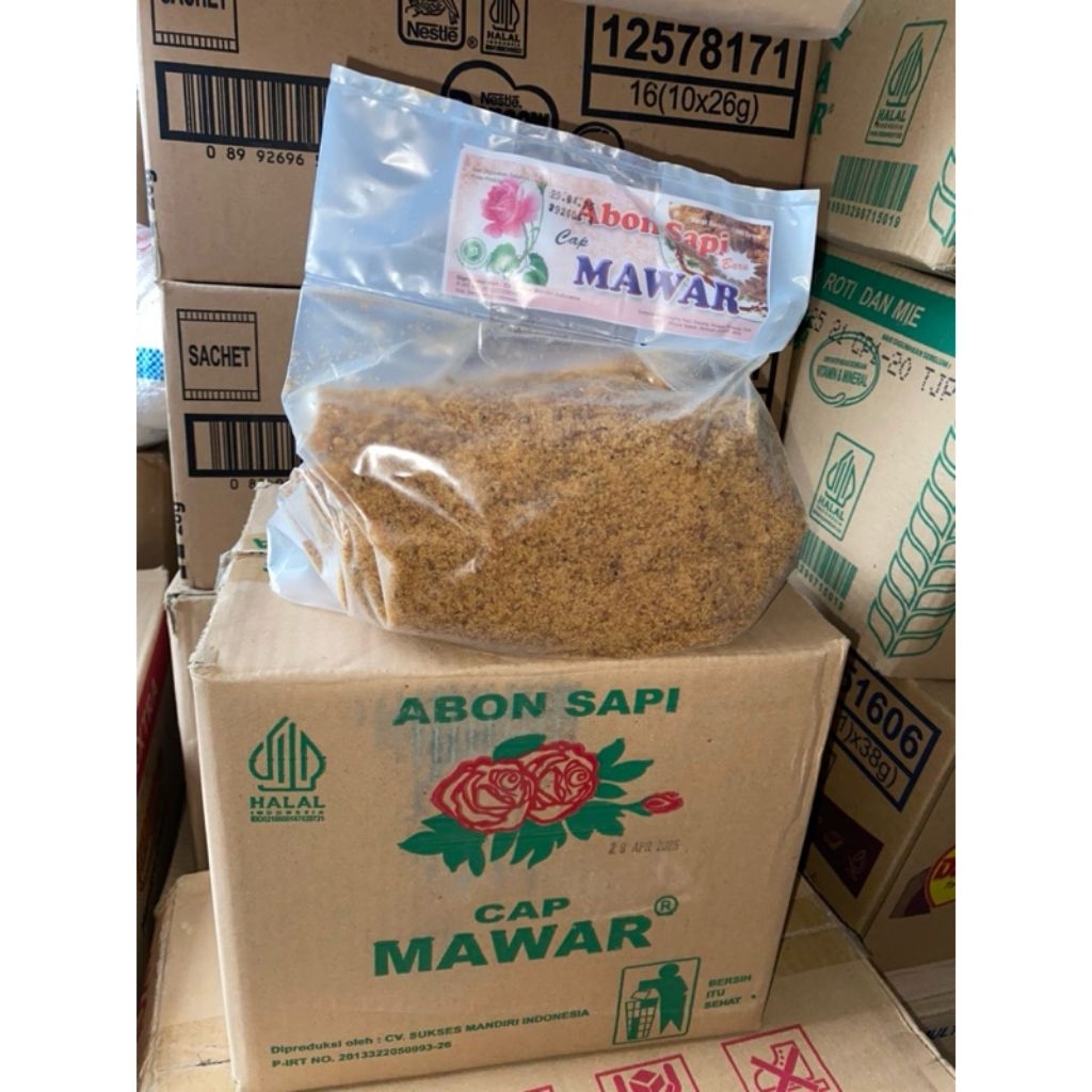 

Abon Sapi Cap MAWAR 1KG