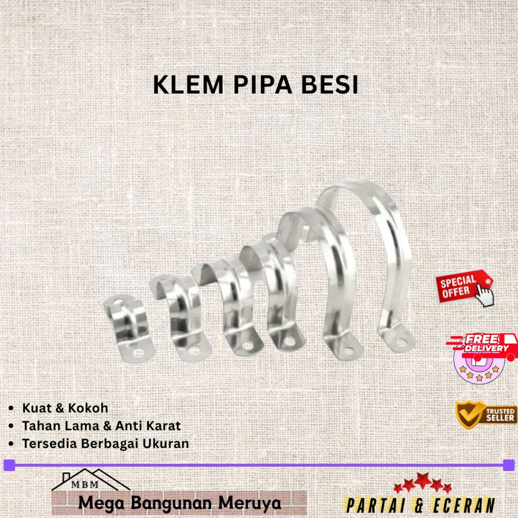 Klem pipa besi /Klem besi /Klem Omega Galvanis |PCS