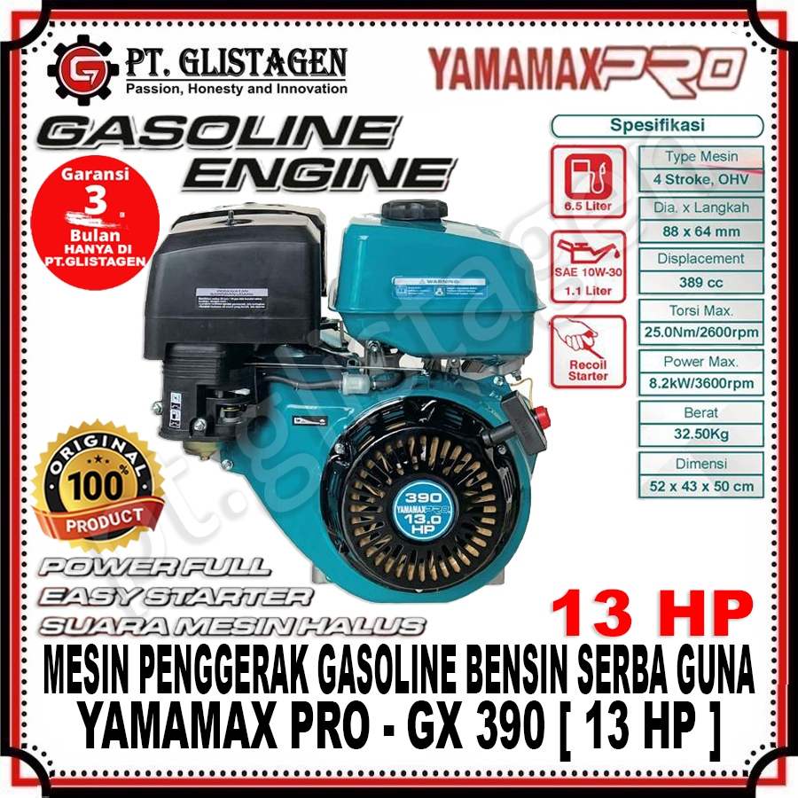 YAMAMAX PRO GX 390 R Mesin Penggerak Gasoline Bensin Serbaguna 13 HP 13HP GX-390 GX390 ORIGINAL YAMA