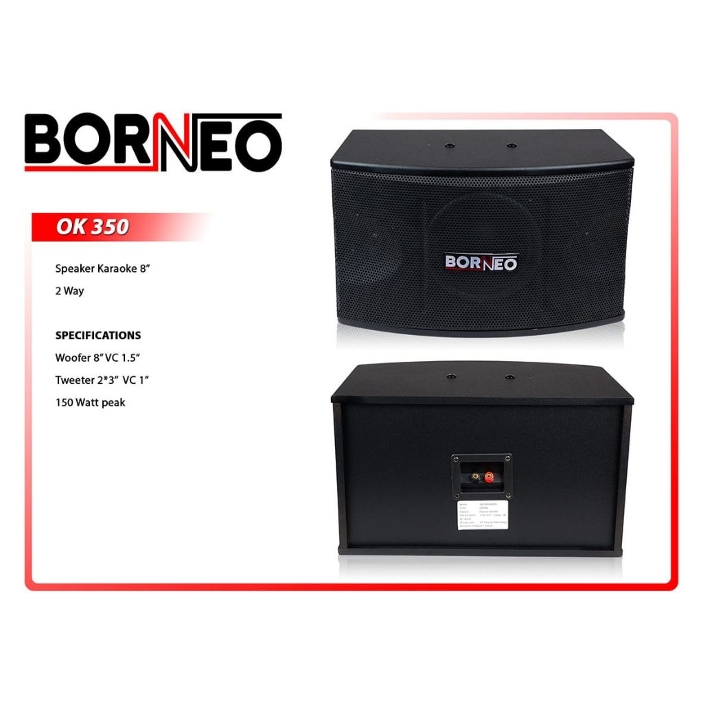 speaker karaoke 8 inch sepasang speaker pasif 8 inch gantung borneo OK 350 original