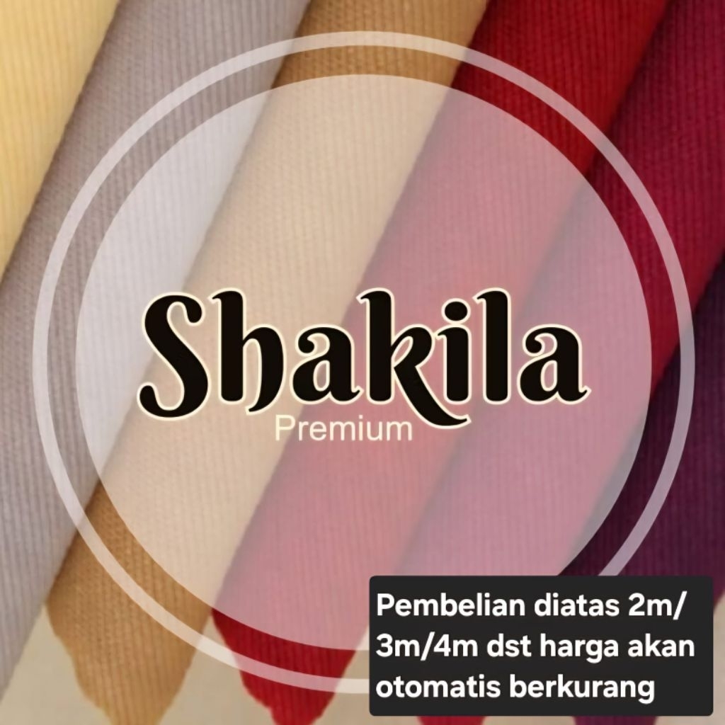 Kain shakila syakila sakila twill strech polos tebal utk gamis atasan rok (0.5m)