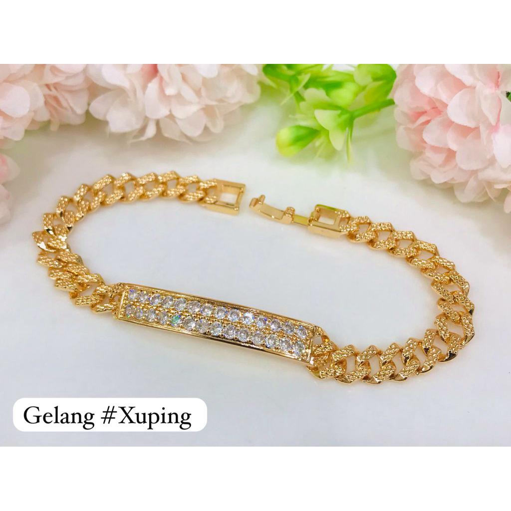 gelang plat motif emas