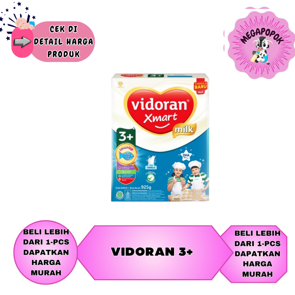 

Vidoran Xmart 3+ 925gr Madu/Vanila/megapopok