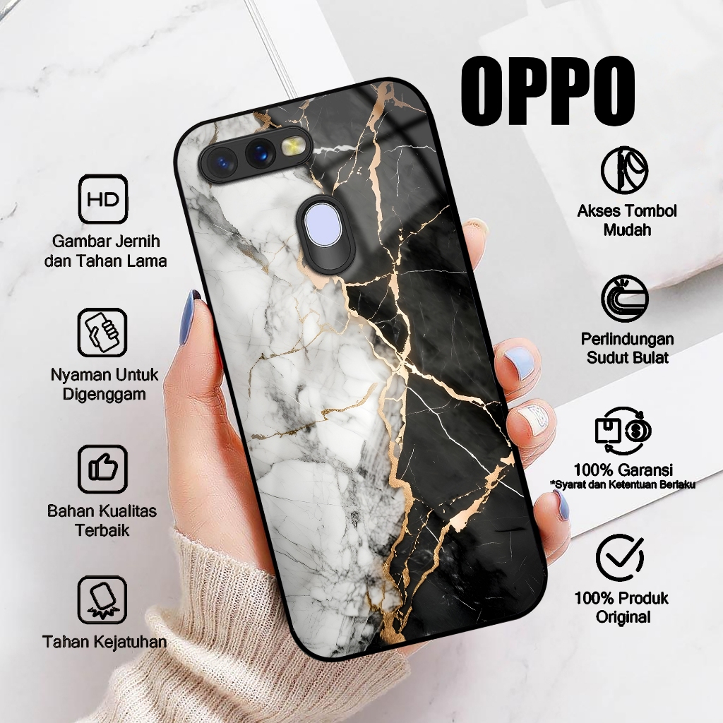 Case OPPO A5S OPPO A7 Casing OPPO A11K OPPO A12 A7X A12E A12S Motif MARMER MARBLE Softcase Glossy Ha