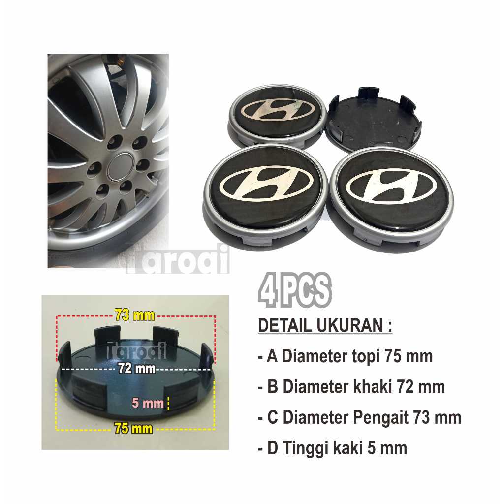 Tutup dop cente velg hyundai h1 r18