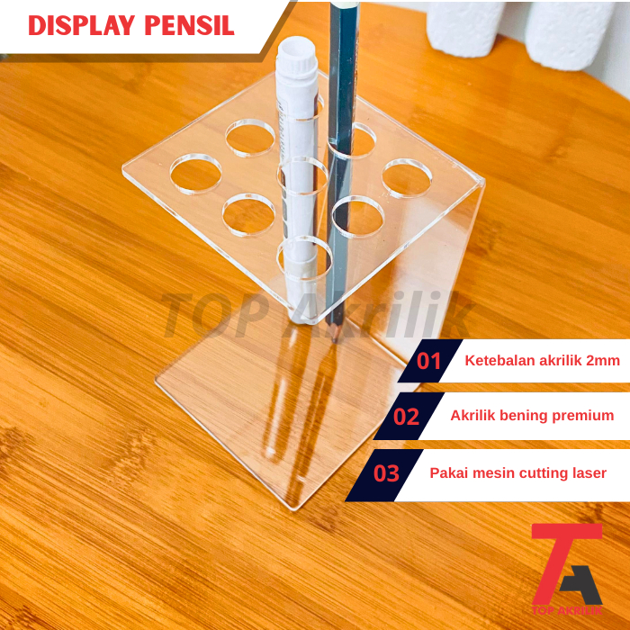 

Tempat Pulpen/Pensil Holder Pena Akrilik 2mm