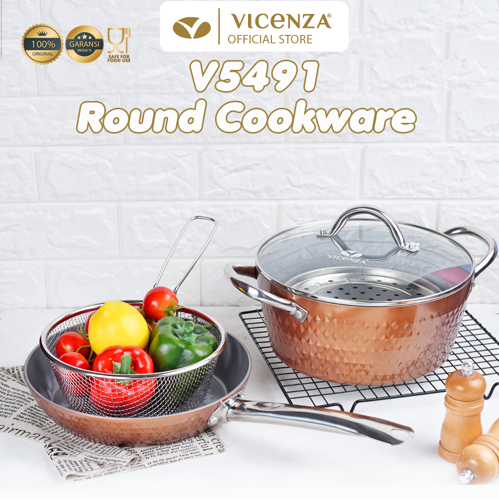 Vicenza Round Cookware Set Peralatan Masak Bulat V5491
