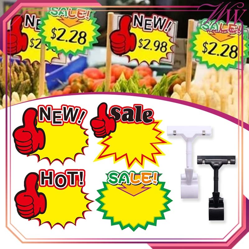 

10pcs/Set Label Harga Pop Card Kertas Harga Promo Kertas Penjepit Harga Kartu Promosi