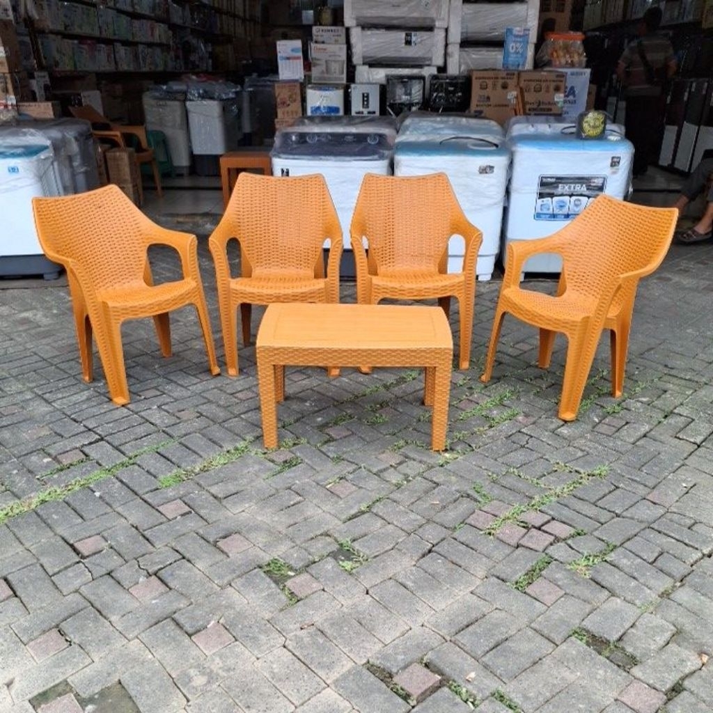 [INSTAN] KURSI TAMU OLYMPLAST 508, 4 KURSI 508 dan 1 MEJA OSTR / KURSI TAMU / KURSI PLASTIK