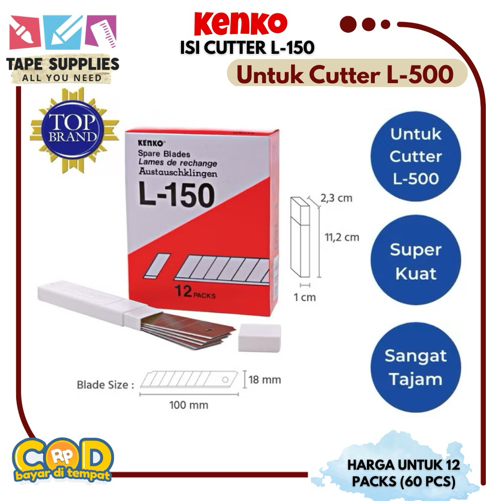 

Isi Pisau CUTTER KENKO L-150 (Untuk Cutter L-500) Cutter Blade