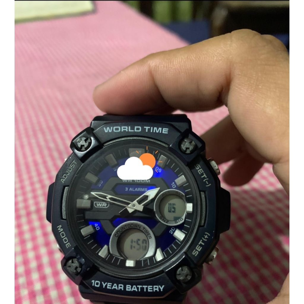 jam digital analog second minus lcd sedikit blur