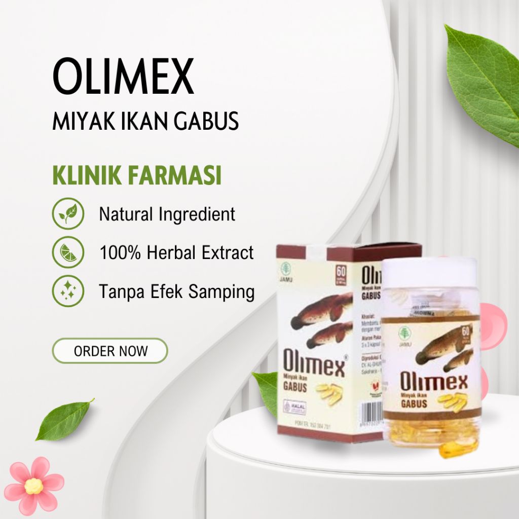 Olimex Kapsul Minyak Ekstrak Ikan Gabus - Olimex Asli Original Minyak Albumin Ikan Gabus