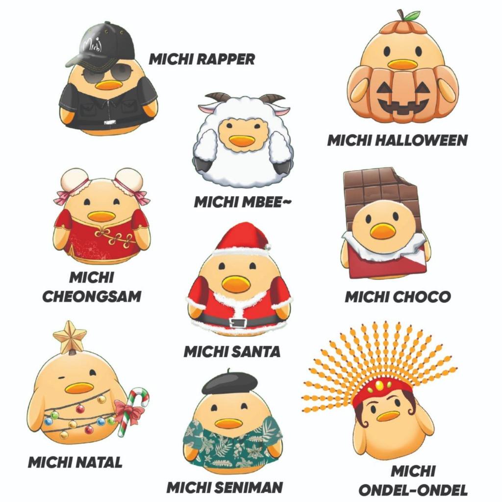 

Emma Michi Store Sticker Karakter Michi Costume Pack Vinyl Laminating Glossy