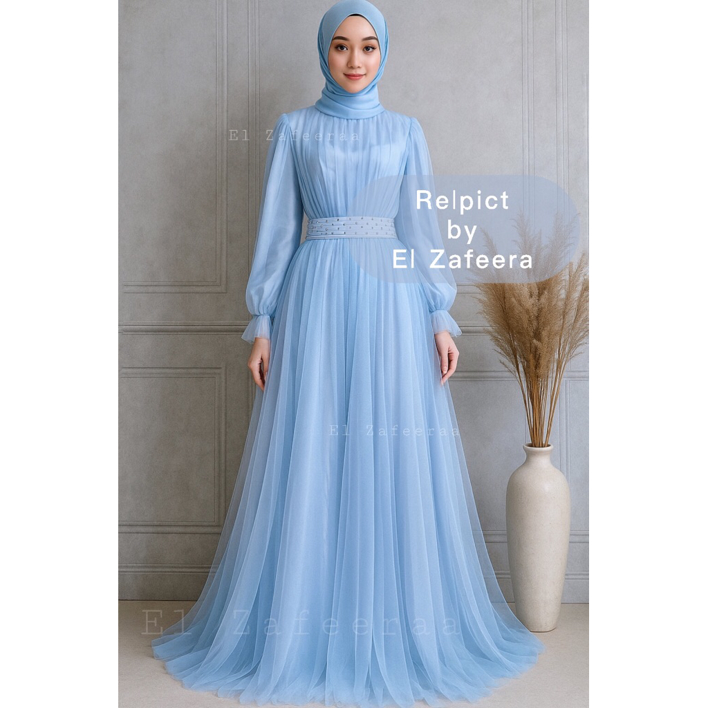 Althea Dress, Gaun pesta, Gaun hijab mewah, Gamis Pesta, Gamis syari, Gaun syari, Kaftan pesta