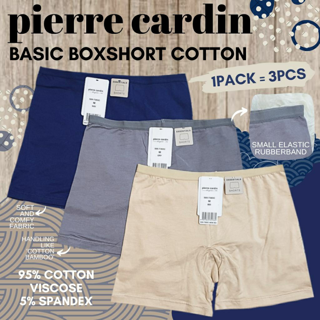 pierre cardin basic boxshort cotton panty pack/celana dalam wanita branded murah katun bambu