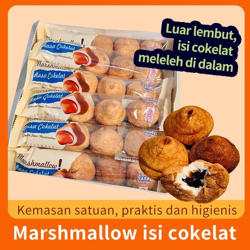 

[HALAL]Marshmallow isi cokelat,BPOM,luar lembut,isi cokelat lumer dan kaya rasa,praktis&lezat,Food Makanan Cemilan Snack