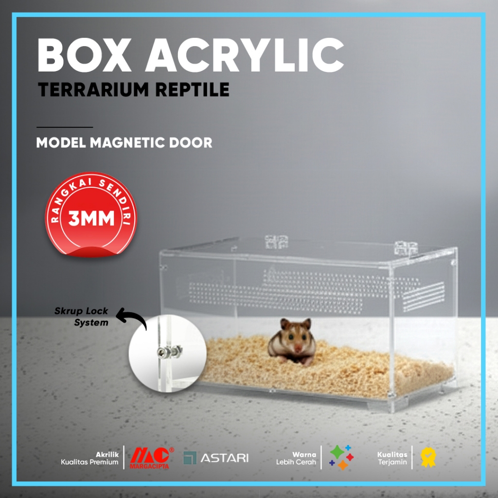 Box Akrilik - Kandang Hewan Reptil Rangkai Sendiri