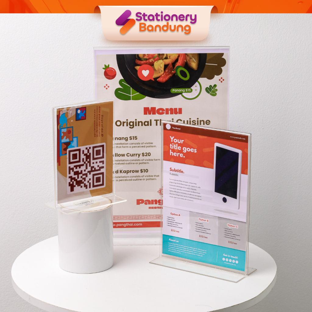 

Display Menu Standing Akrilik Acrylic Papan Tempat Meja Minimalis Untuk Brosur Ukuran A6 A5 A4