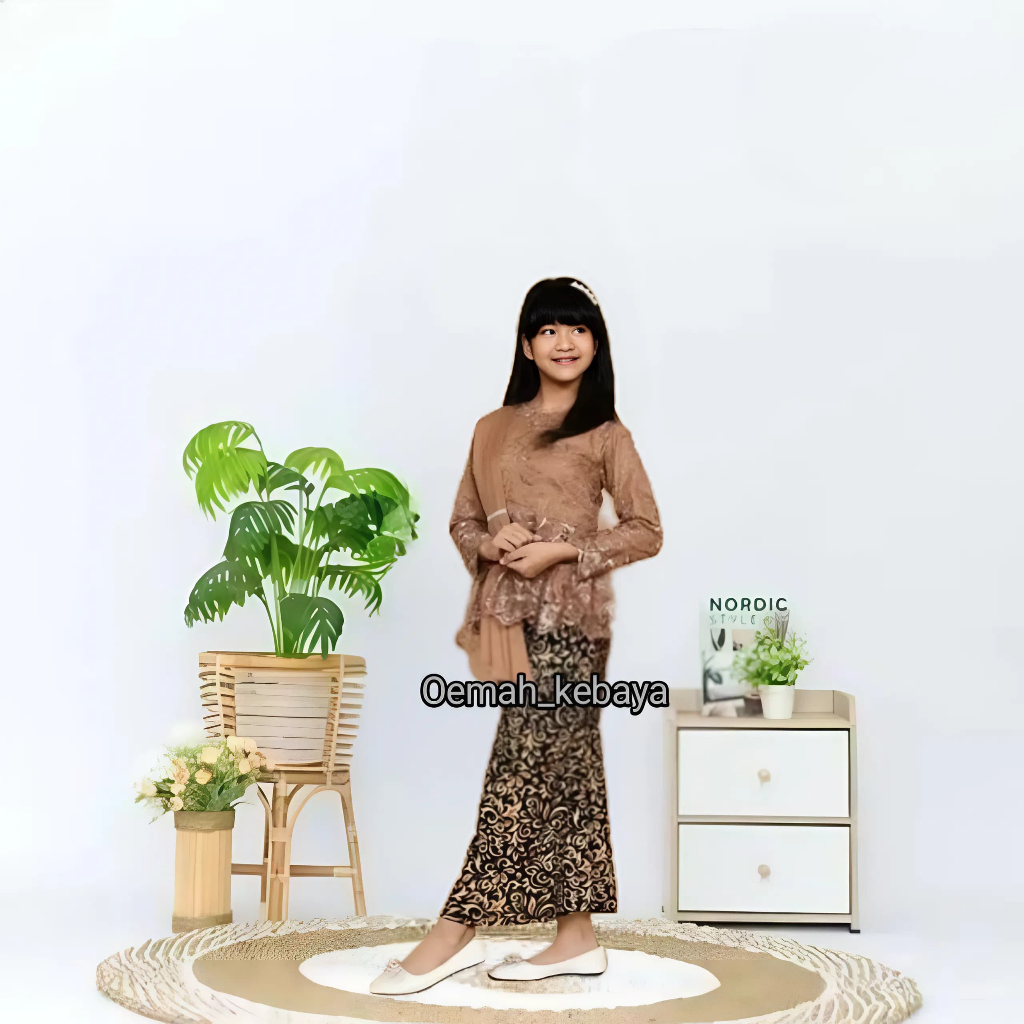 Setelan Kebaya Anak Aurora Selendang Baju Kebaya Anak Rok Duyung Kebaya Anak SD Kebaya Anak Murah