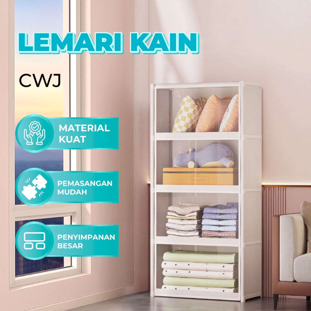 Lemari Kain Minimalis / Lemari Kain Portable / Lemari Pakaian / Lemari Serbaguna