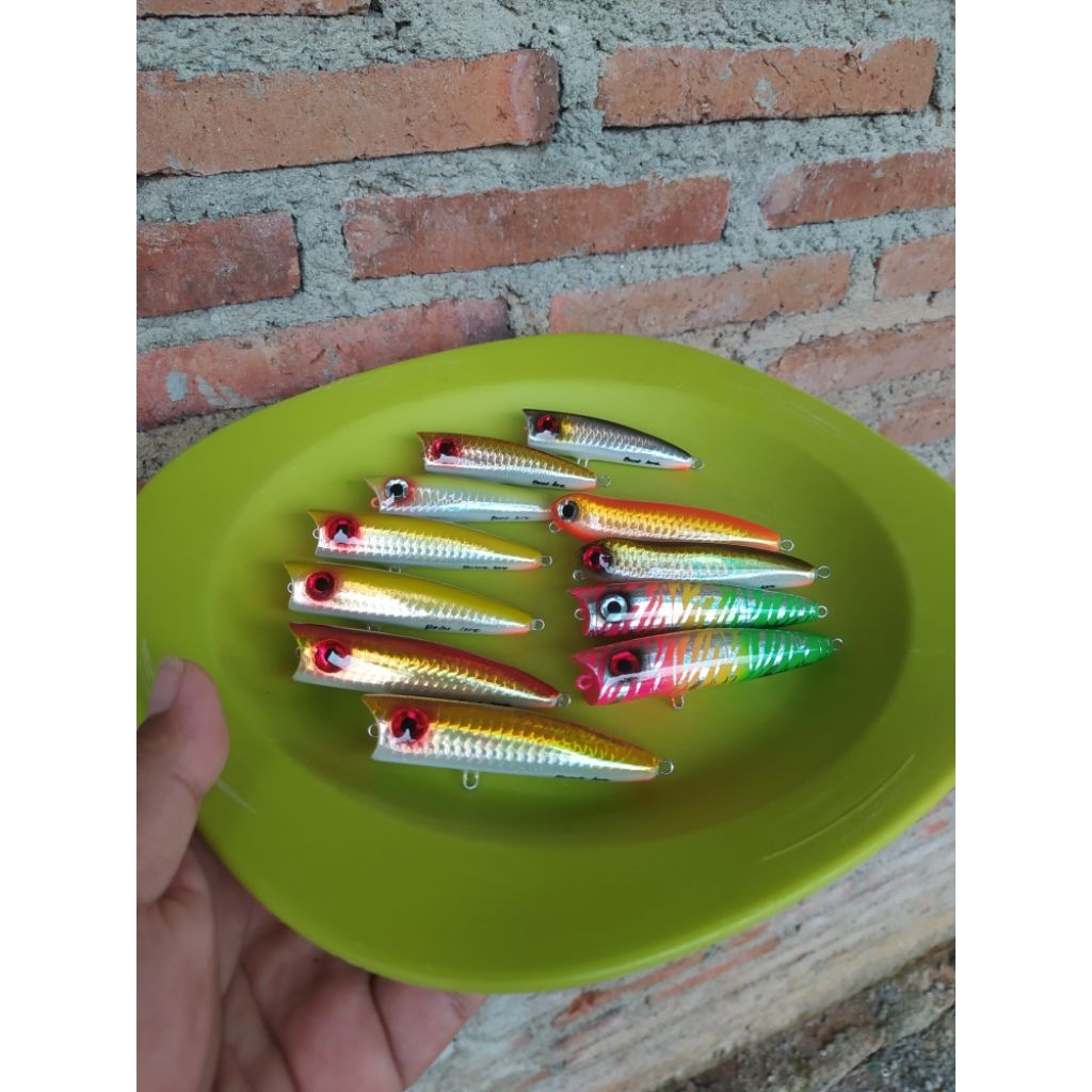 mini popper handmade kayu jati belanda 5cm 4,5g / 6cm 6g  & 7,5cm 9g