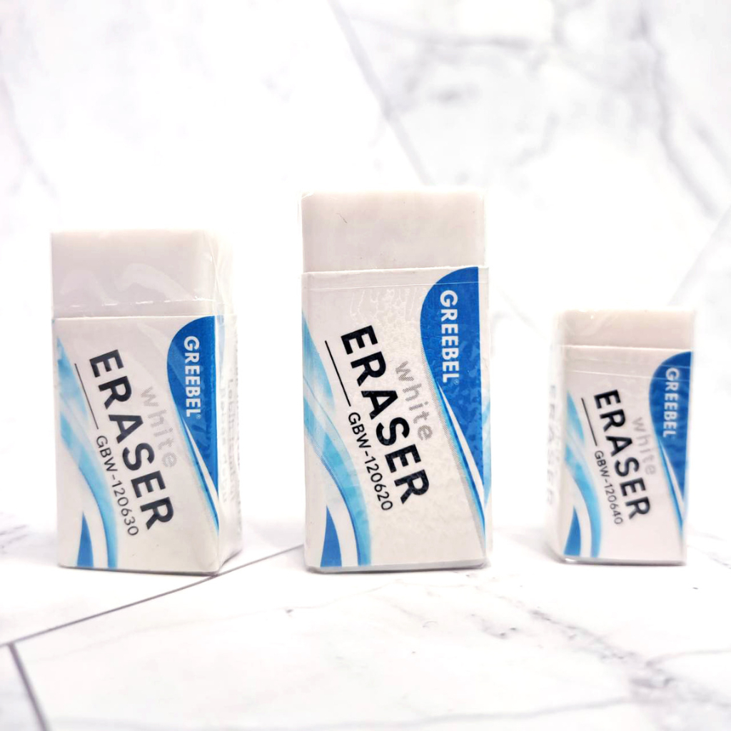 

GREEBEL White Eraser Penghapus Putih – 3 Ukuran Besar Sedang Kecil | Original GBW Series