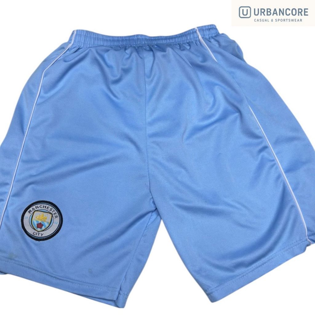 Celana Pendek Pria Dewasa / Celana Kolor Bola Manchester City / Bawahan Olahraga Bahan Dryfit