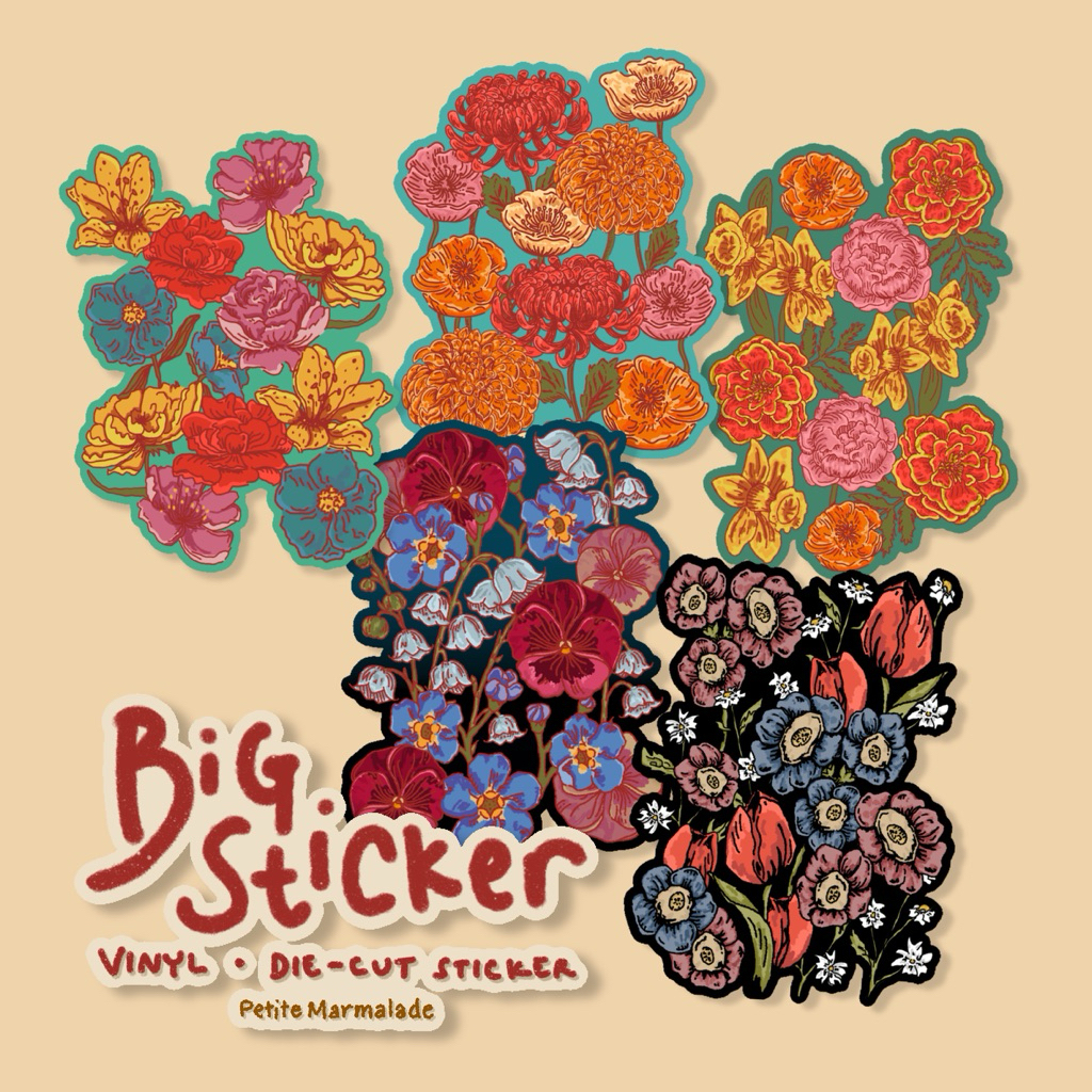 

[Petite Marmalade] Big Sticker - Wild Flowers