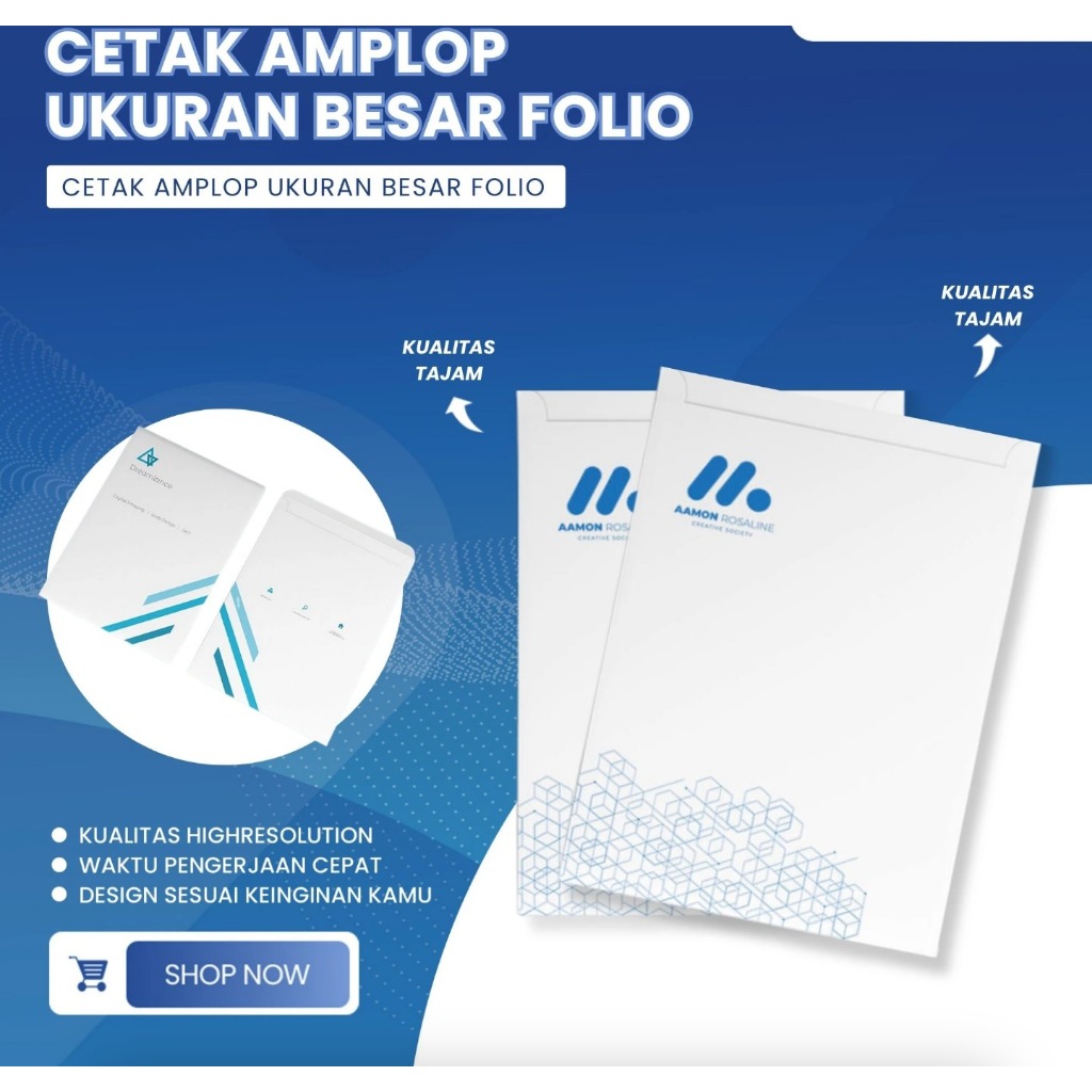 

Amplop Custom Logo / Nama Ukuran Besar Folio / Paketan / Oh Cetak Sanak