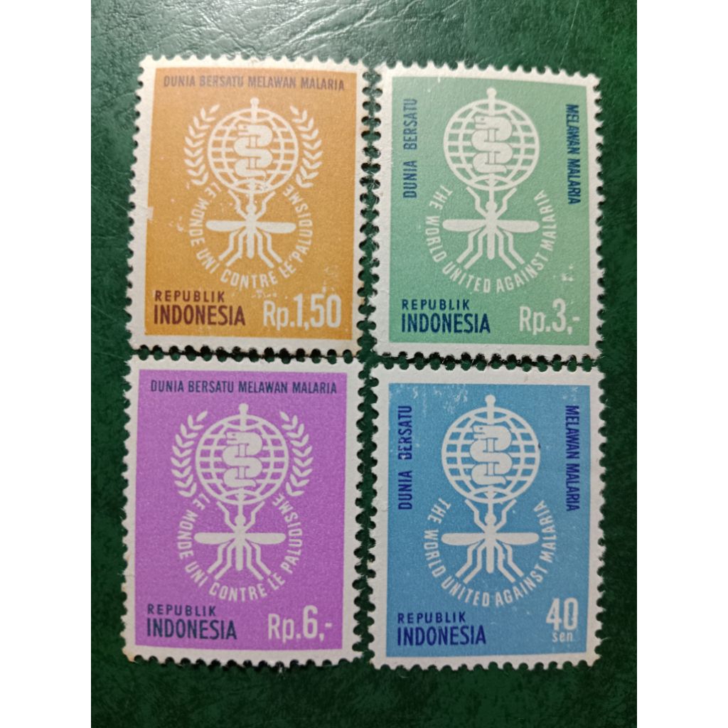 

Prangko Indonesia 4 Pcs Dunia bersatu Tahun 1962 UN USED